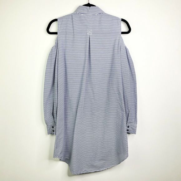 Soft Surroundings Bristol Striped Cold Shoulder Tunic Top Blue White Size Small - Picture 9 of 9